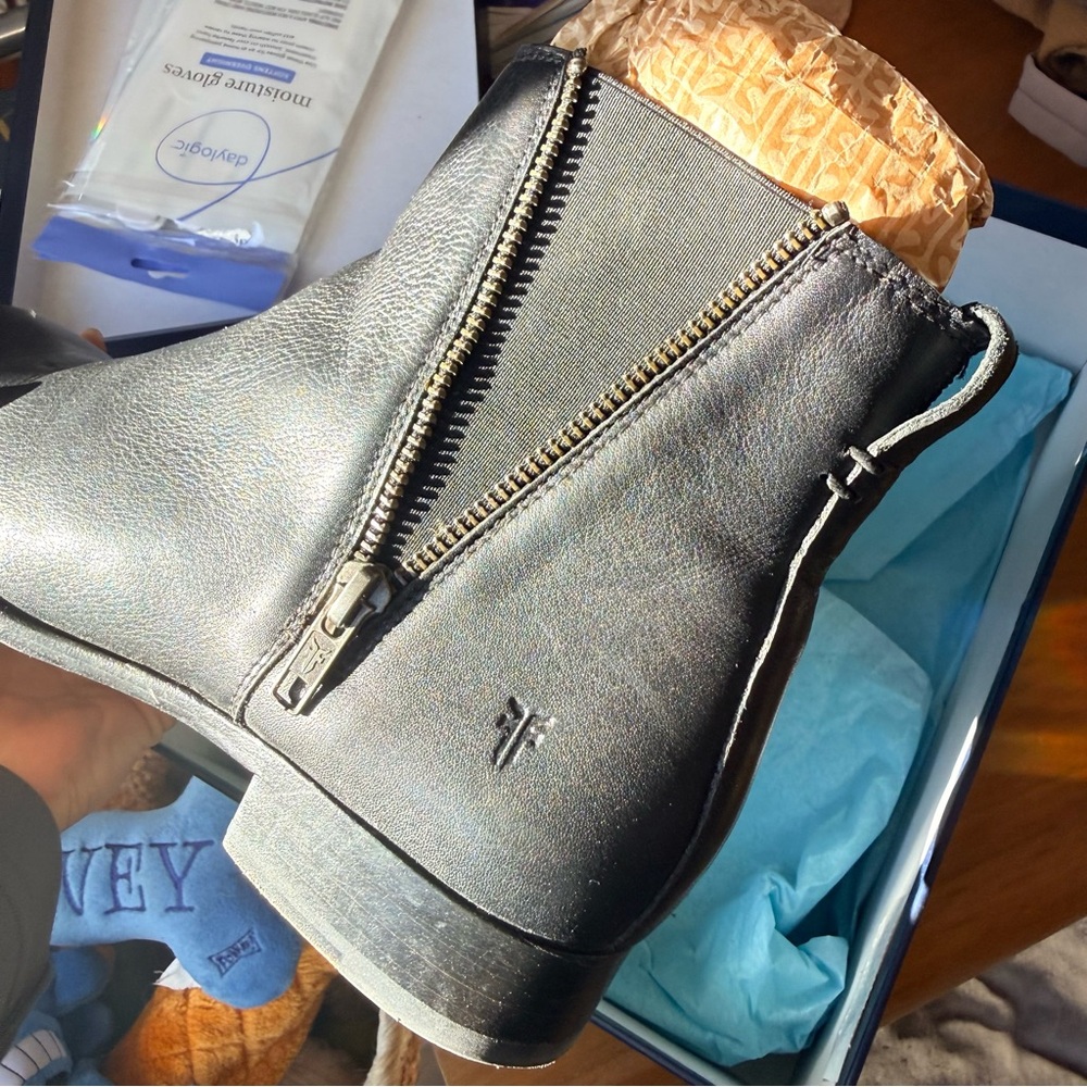Frye Black Leather Ankle Booties - Picture 8 of 16